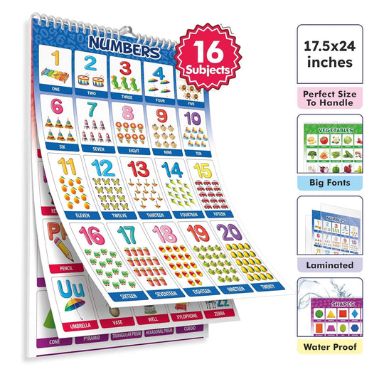 All-in-One Educational Wall Chart Set for Kids (Set of 16)