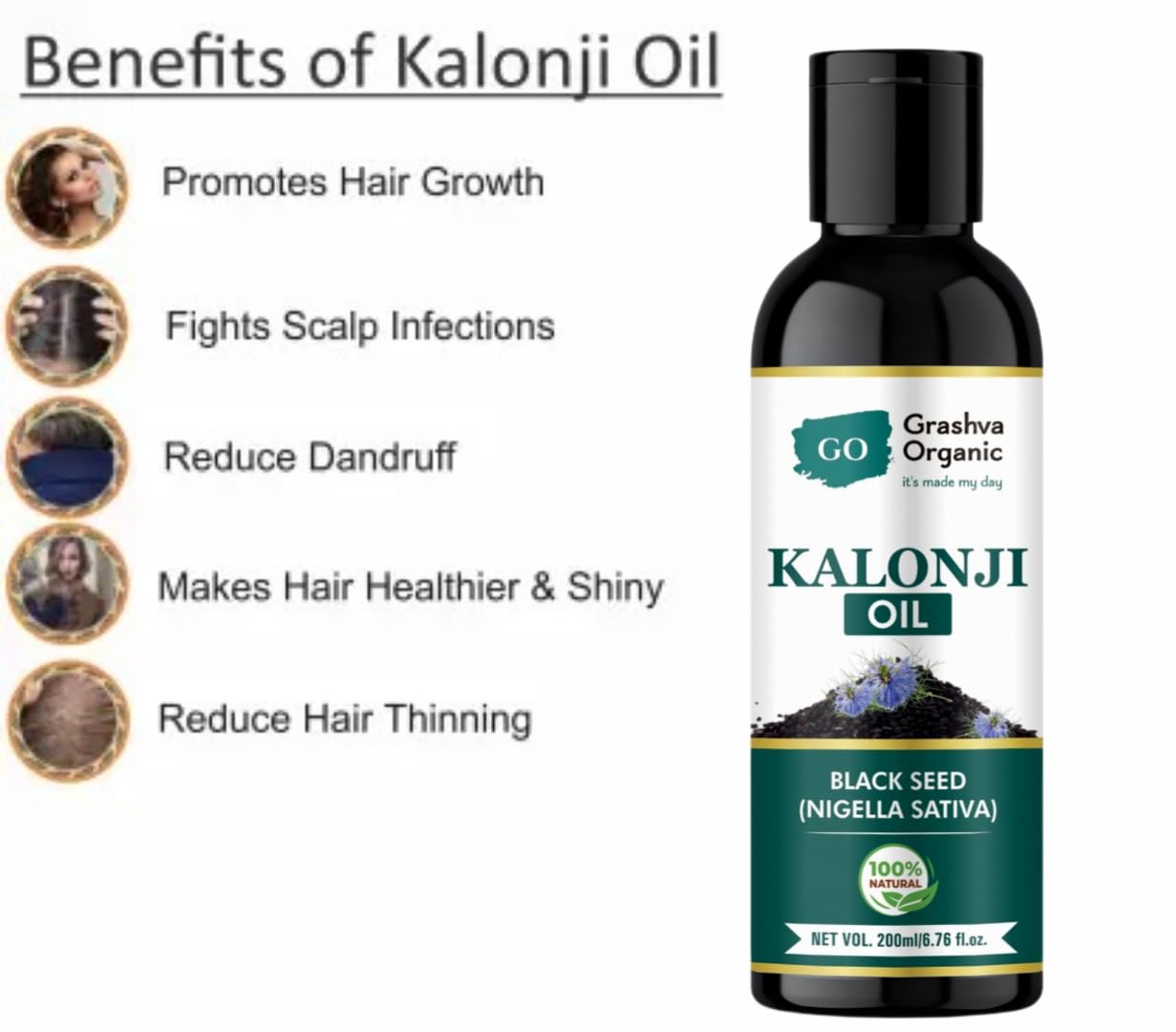 BUY 1 GET 1 (100ml+100ml) Offer - Black Seed Hair Oil