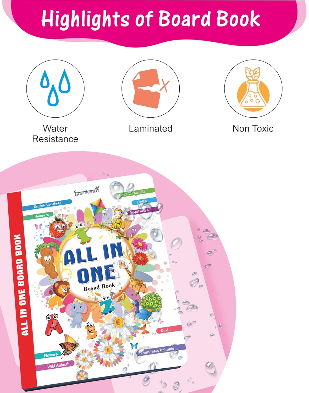 All-In-One Early Learning Board Book for Kids (Ages 2-6)