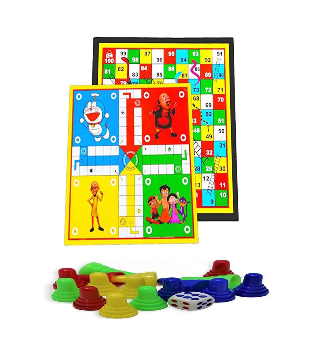 3-in-1 Wooden Board Game Set – Ludo, Chess & Snake & Ladders