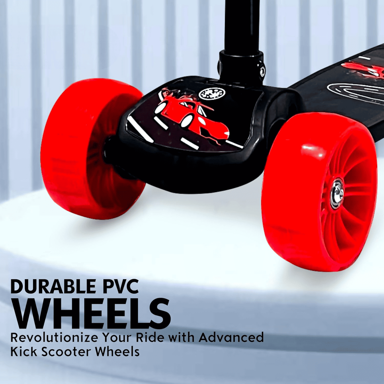 Cruiser 3-Wheel Kick Scooter for Kids (Black)