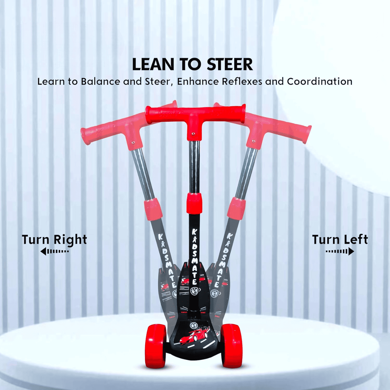 Cruiser 3-Wheel Kick Scooter for Kids (Black)